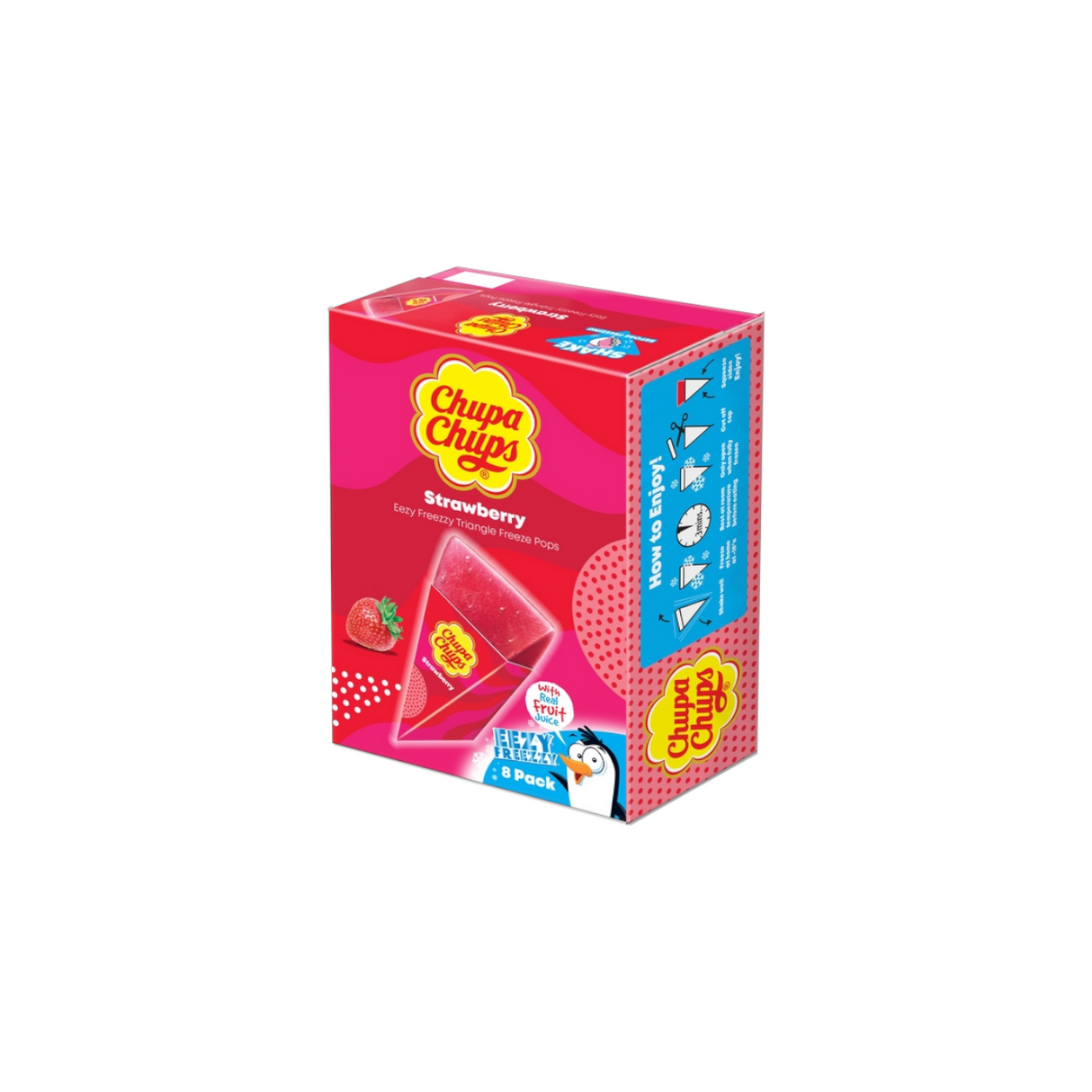 Chupa Chups Strawberry Triangles Ice pops (8x62mL)